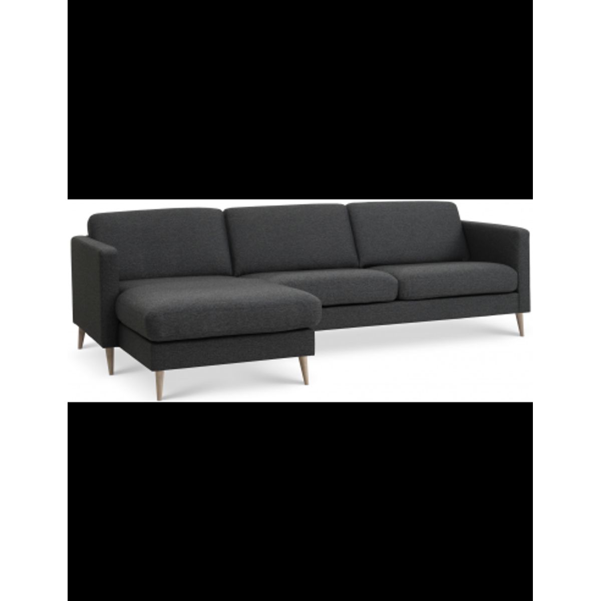 Askset chaiselongsofa i polyester B260 x D145 cm - Natur/Antracit