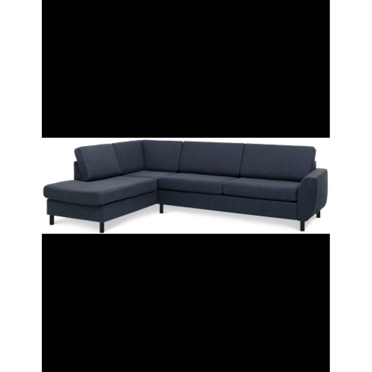 Wendy venstrevendt chaiselongsofa i polyester B279 x D197 cm - Sort/Mørkeblå