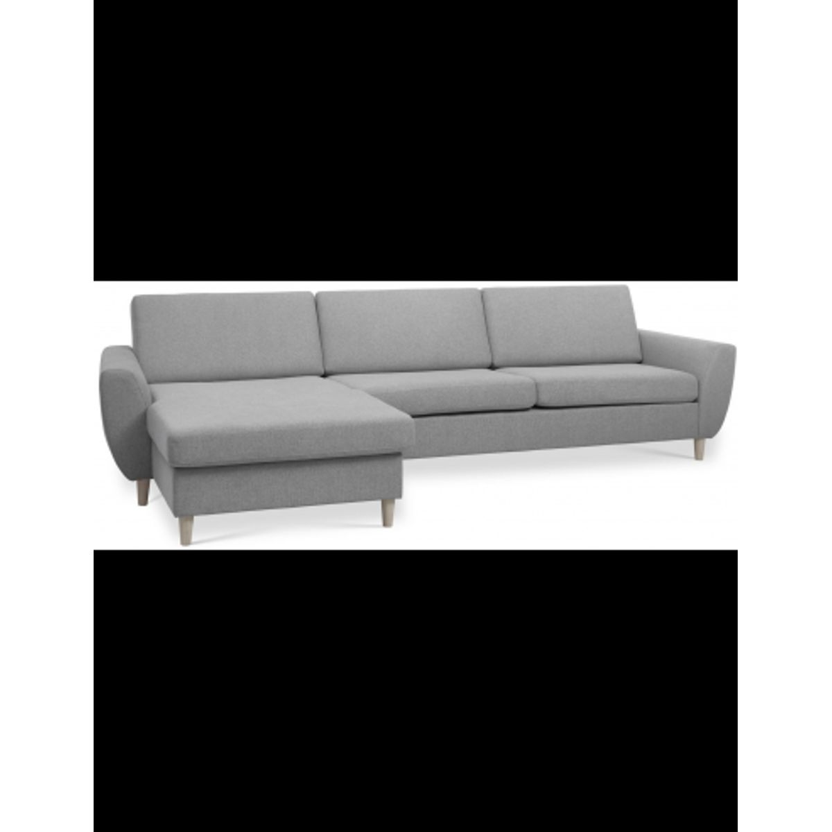 Wendy chaiselongsofa i polyester B308 x D149 cm - Natur/Grå