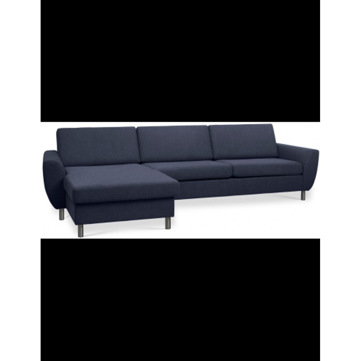 Wendy chaiselongsofa i polyester B308 x D149 cm - Børstet alugrå/Dyb blå