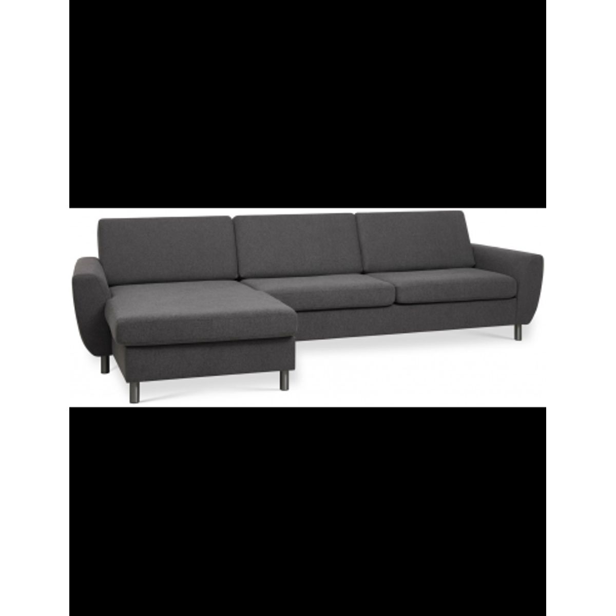 Wendy chaiselongsofa i polyester B308 x D149 cm - Børstet alugrå/Antracit