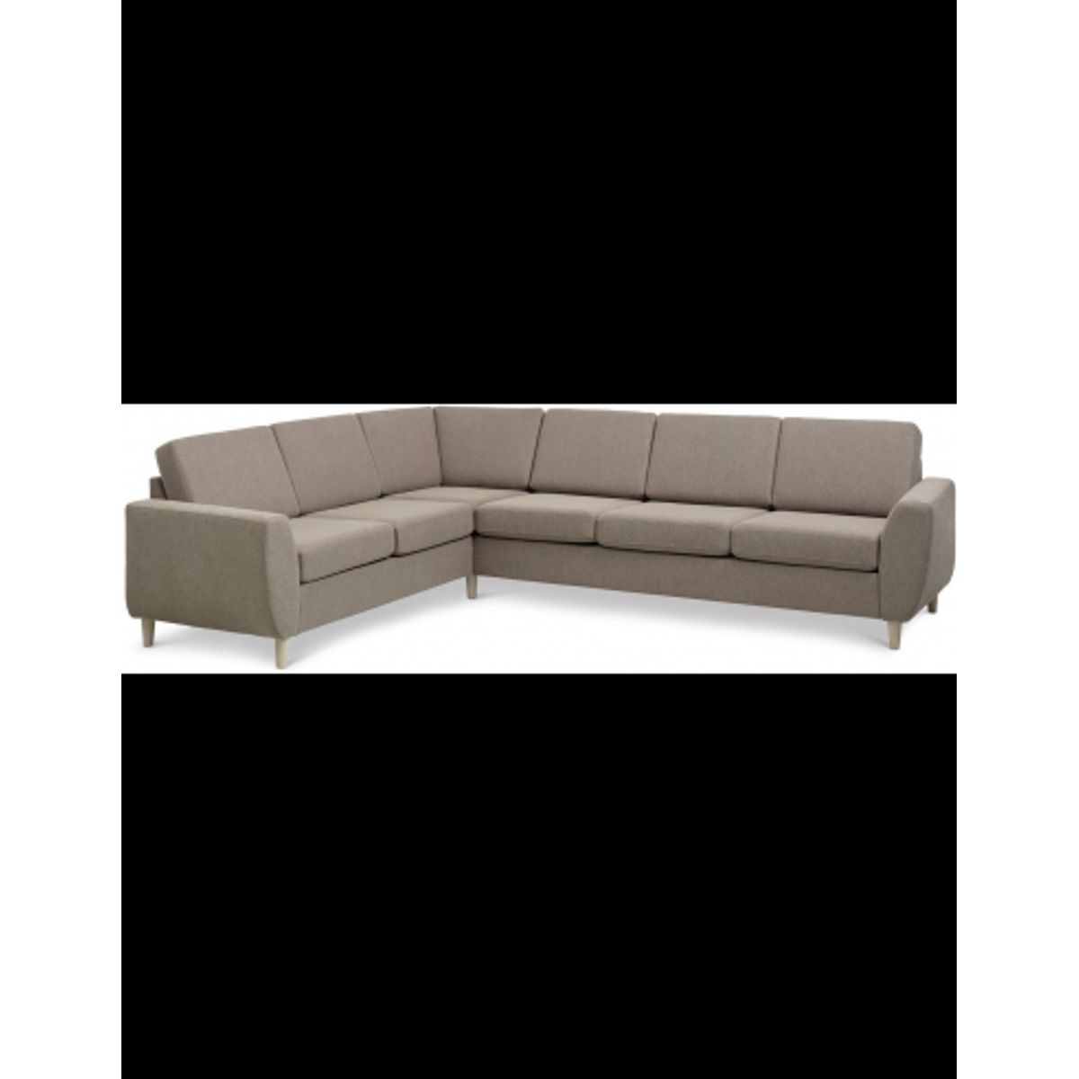 Wendy hjørnesofa i polyester B295 x D230 cm - Natur/Lysebrun