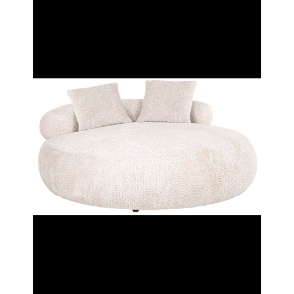 Tivola rund daybed i chenille Ø167 cm - Creme