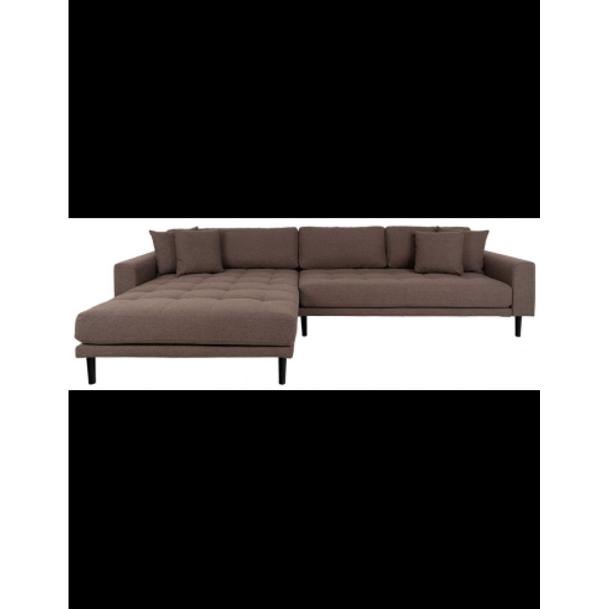 LIDE Venstrevendt chaiselongsofa i polyester 290 x 170 cm - Sort/Brun