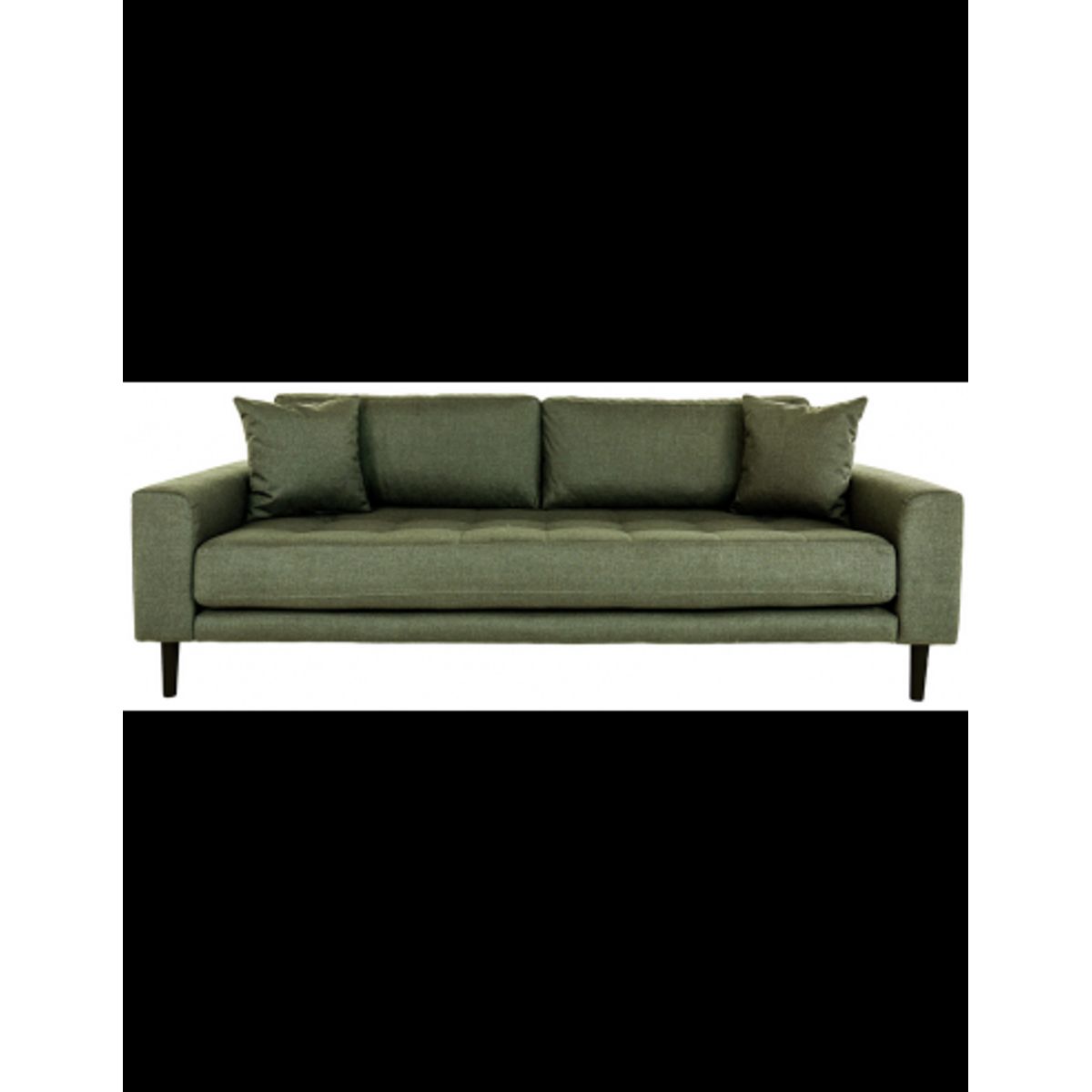 LIDE 3-personers sofa i polyester 210 x 93 cm - Sort/Olivengrøn