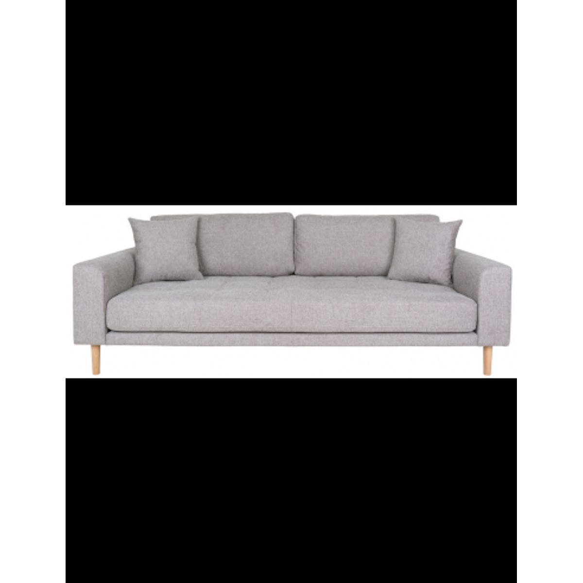 LIDE 3-personers sofa i polyester 210 x 93 cm - Natur/Lysegrå