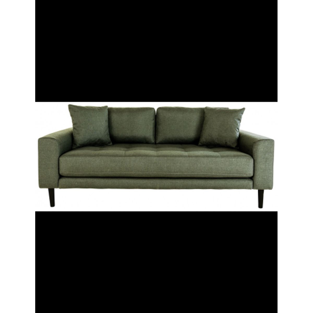 LIDE 2-personers sofa i polyester 180 x 93 cm - Sort/Olivengrøn