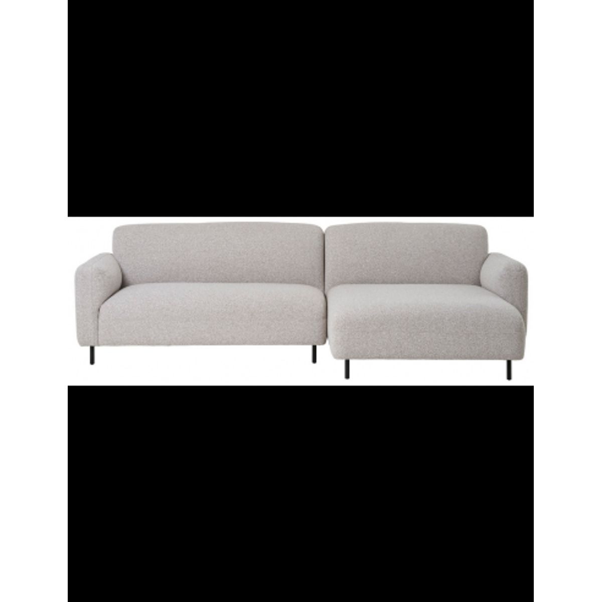 SALVA Højrevendt chaiselongsofa i bouclé 265 x 150 cm - Sort/Lysegrå