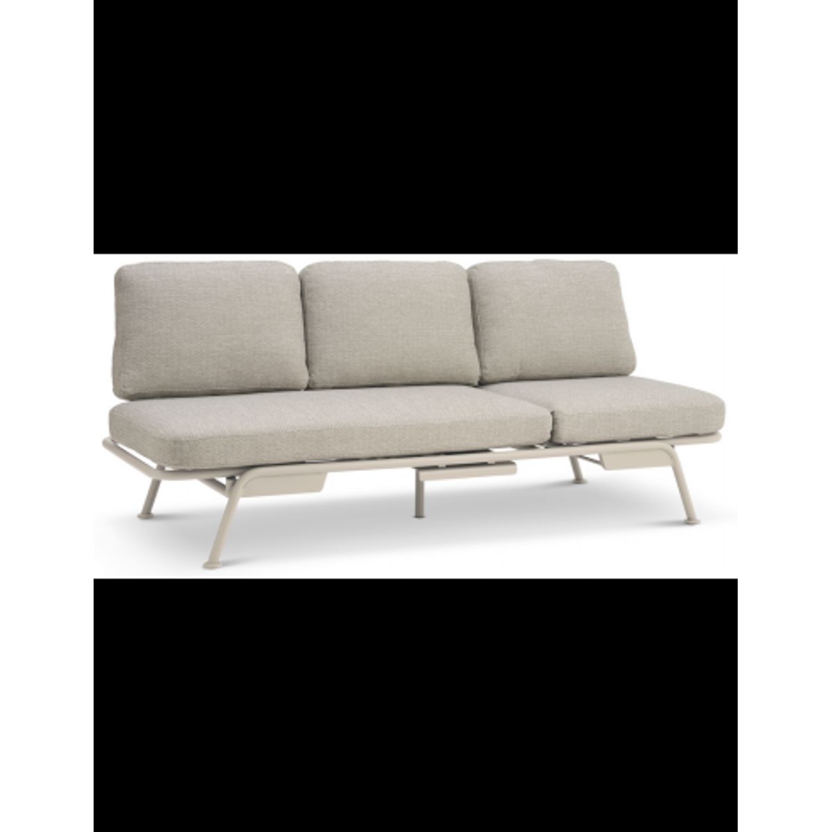 SANTORINI Loungesofa eller solseng i aluminium og olefin 199 x 81 cm - Sand/Sand