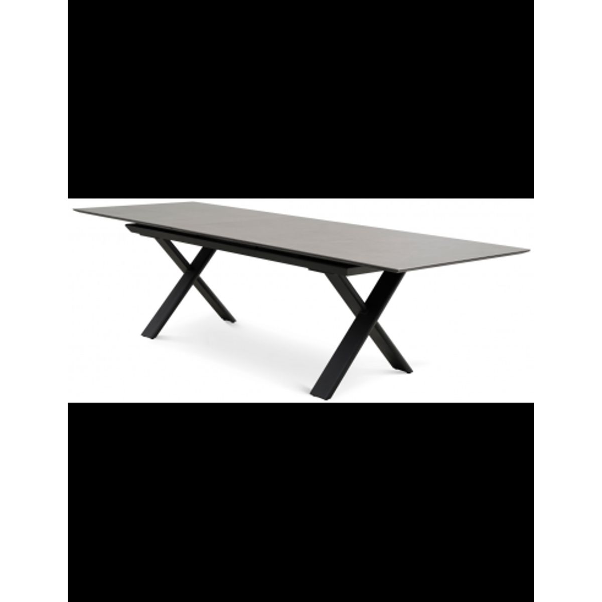 ELBA Havebord med udtræk i aluminium og keramik H76 x B240 - 300 x D100 cm - Sort/Charcoal