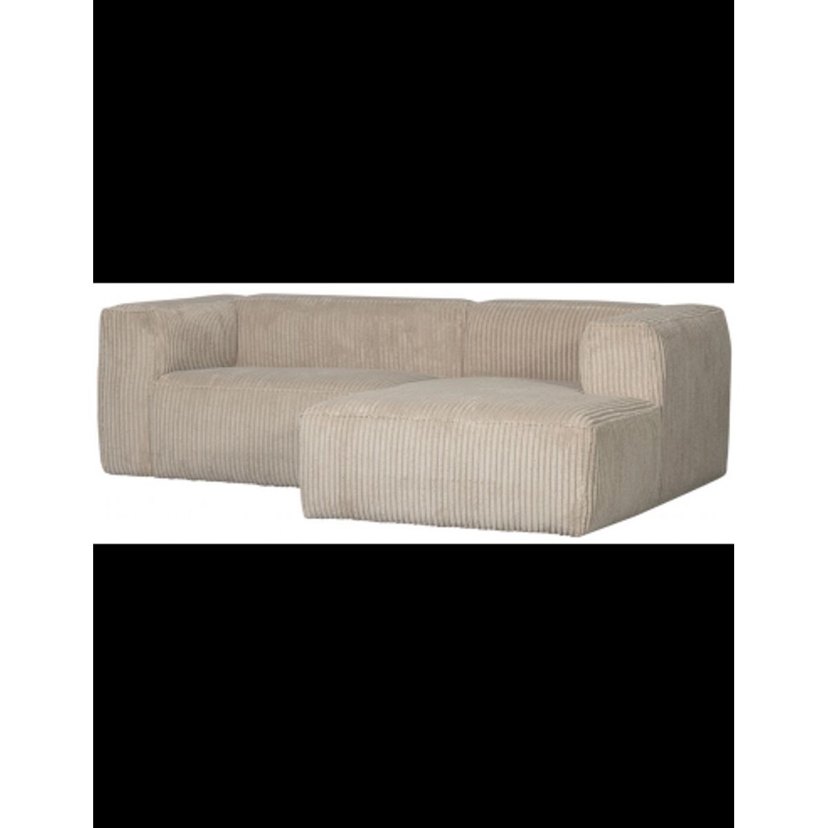 BEAN Højrevendt chaiselongsofa i ribcord 254 x 178 cm - Travertin