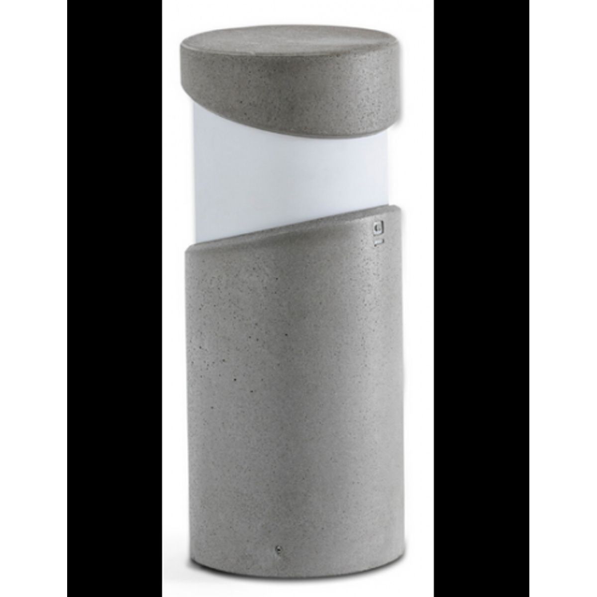 BLOCK Bedlampe i beton og glas H35 cm 1 x E27 - Betongrå/Hvid