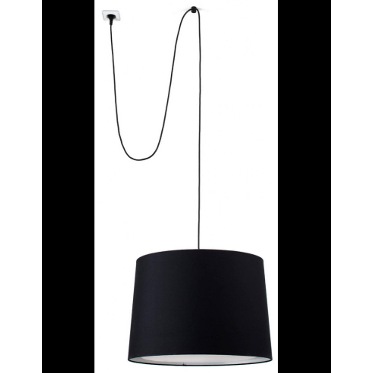 CONGA Loftlampe transportabel med strømstik Ø50 cm 1 x E27 - Sort