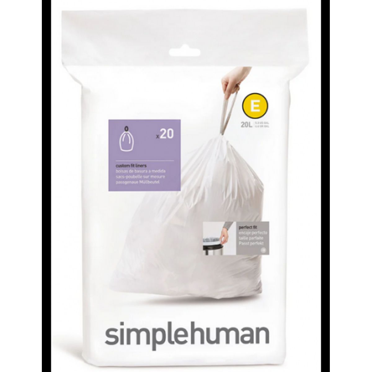 Simplehuman affaldsposer KODE E 20 stk., 20 liter