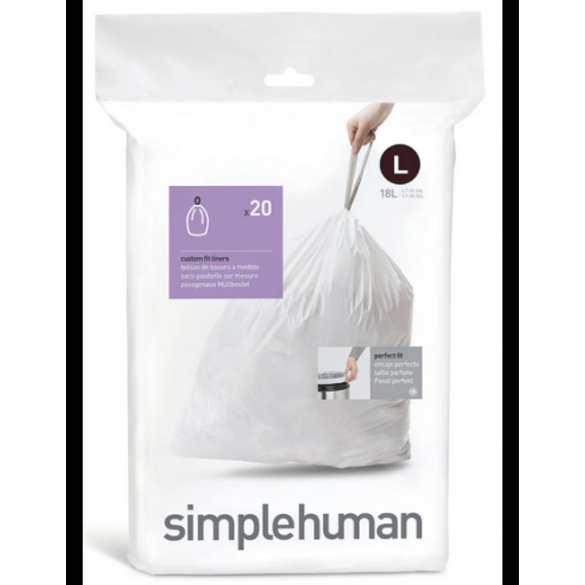 Simplehuman affaldsposer KODE L 20 stk., 18 liter