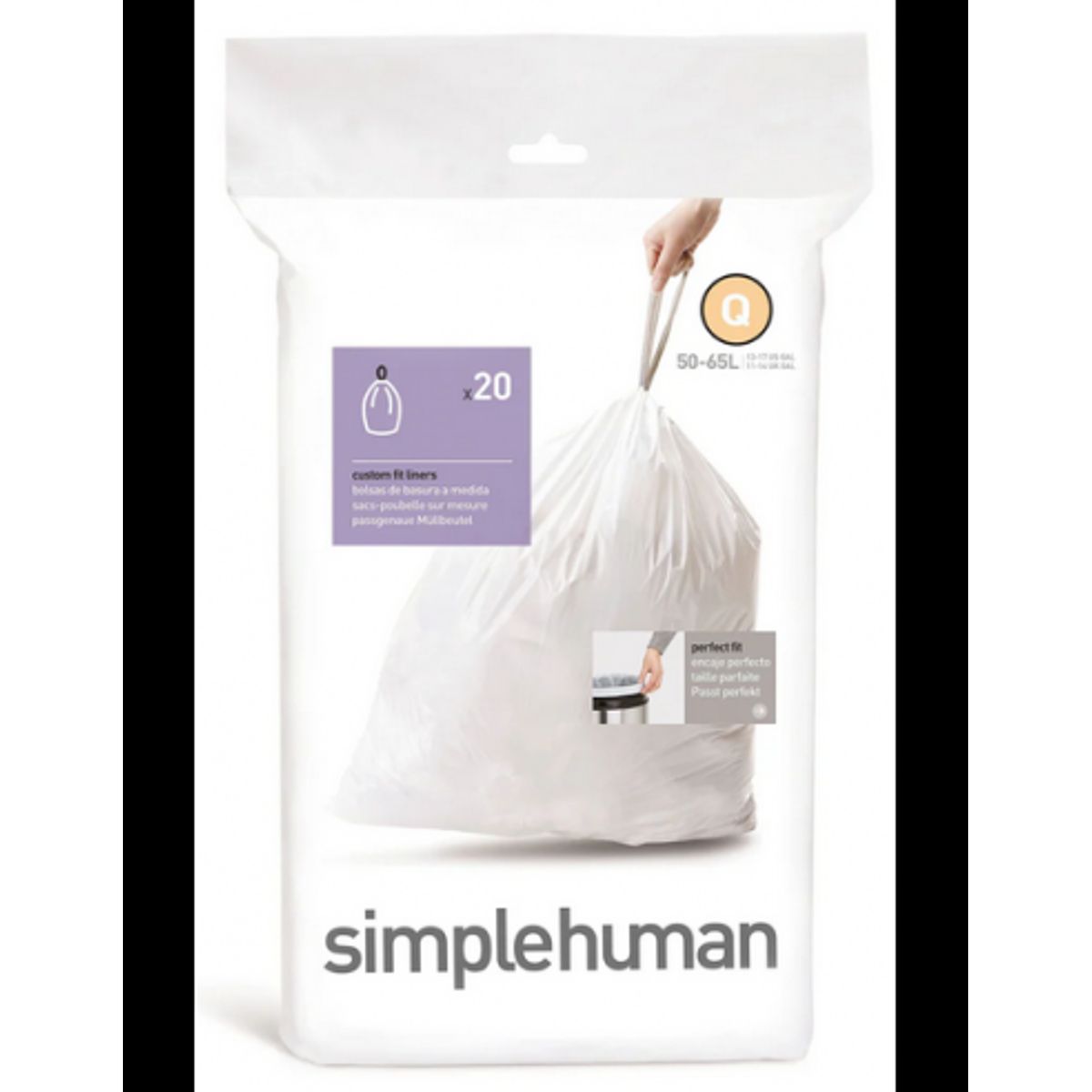 Simplehuman affaldsposer KODE Q 20 stk., 50 - 65 liter