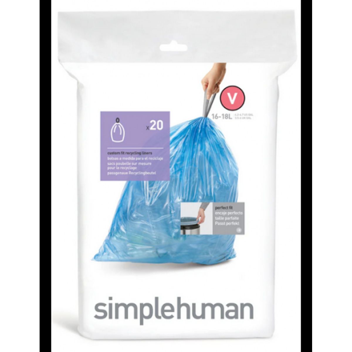 Simplehuman affaldsposer KODE V 20 stk., 16 - 18 liter