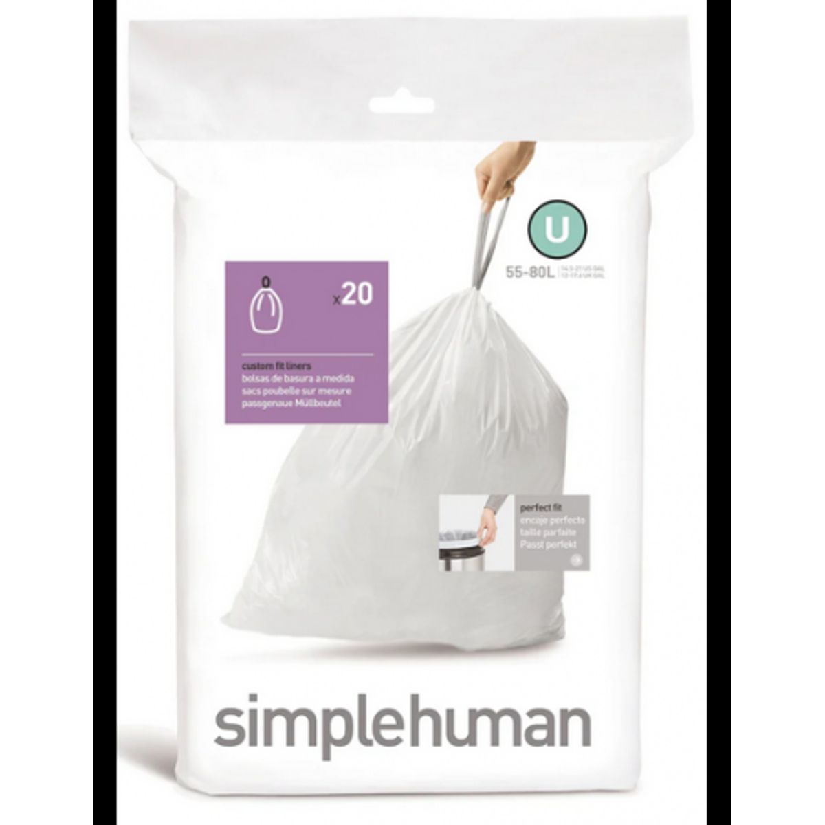 Simplehuman affaldsposer KODE U 20 stk., 55 - 80 liter