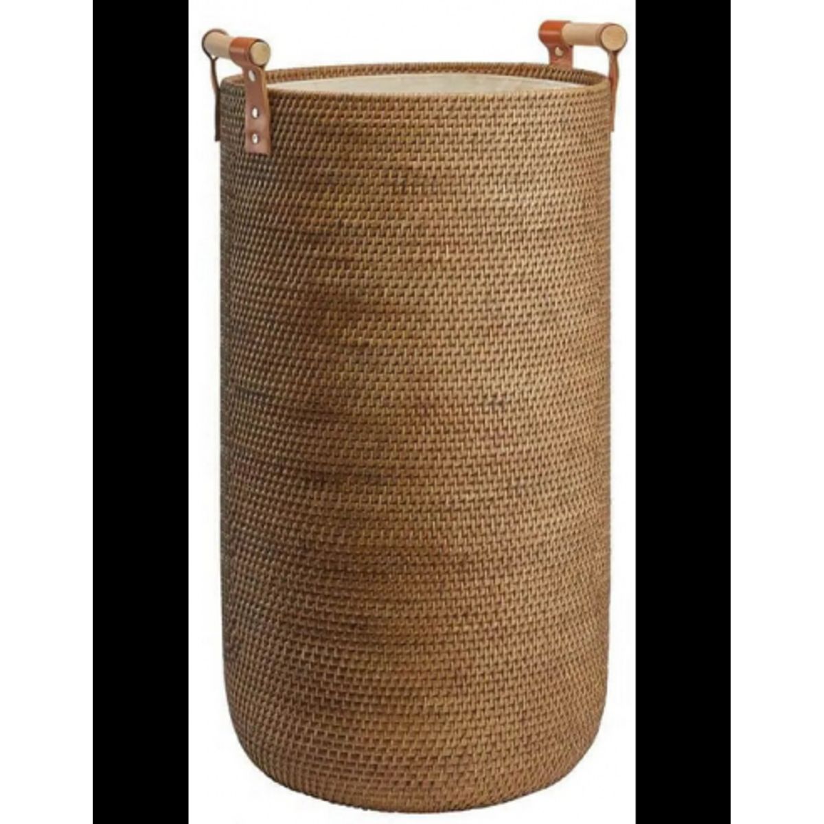 CINO Vasketøjskurv i rattan H60 x Ø35 cm - Ingefær