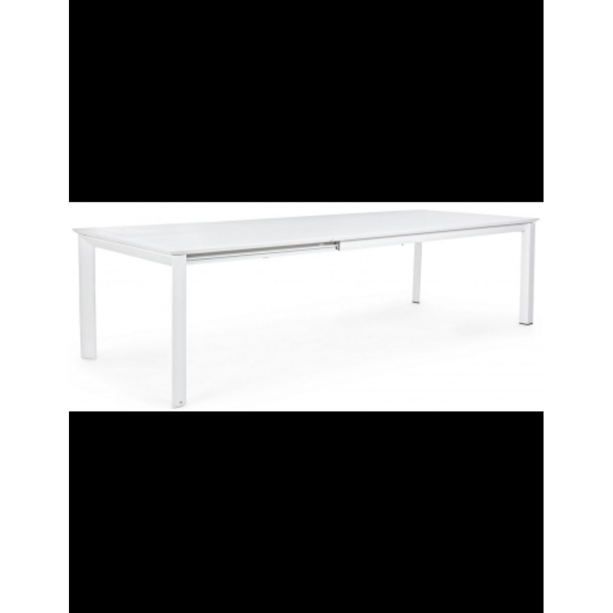 KONNOR Havebord med udtræk i aluminium 200 - 300 x 110 cm - Hvid