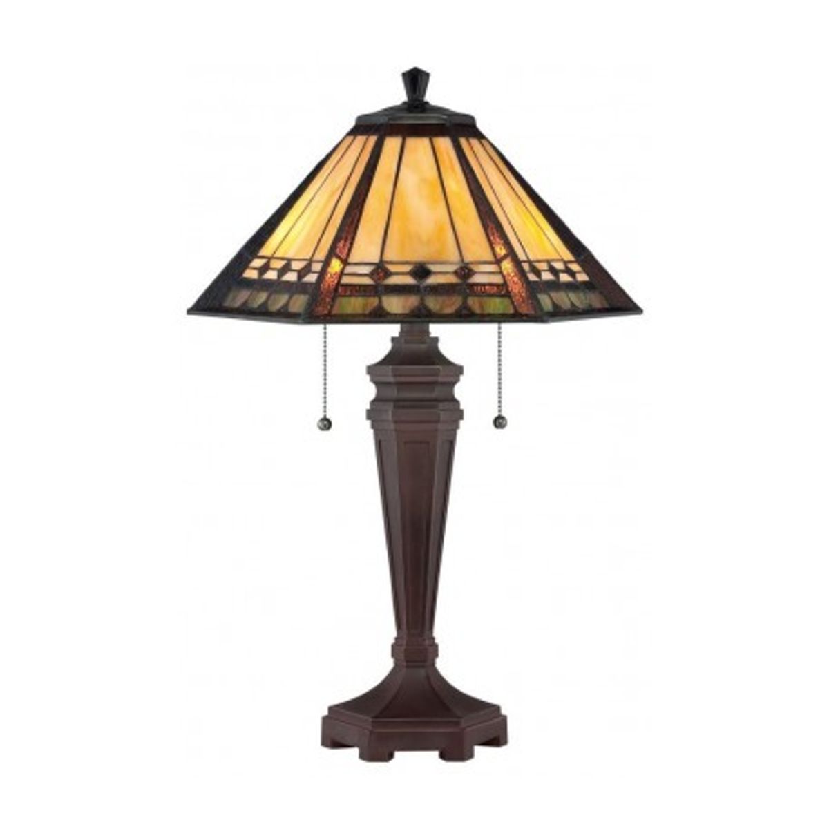 Arden Tiffany Bordlampe H59,7 cm 2 x E27 - Mørk bronze