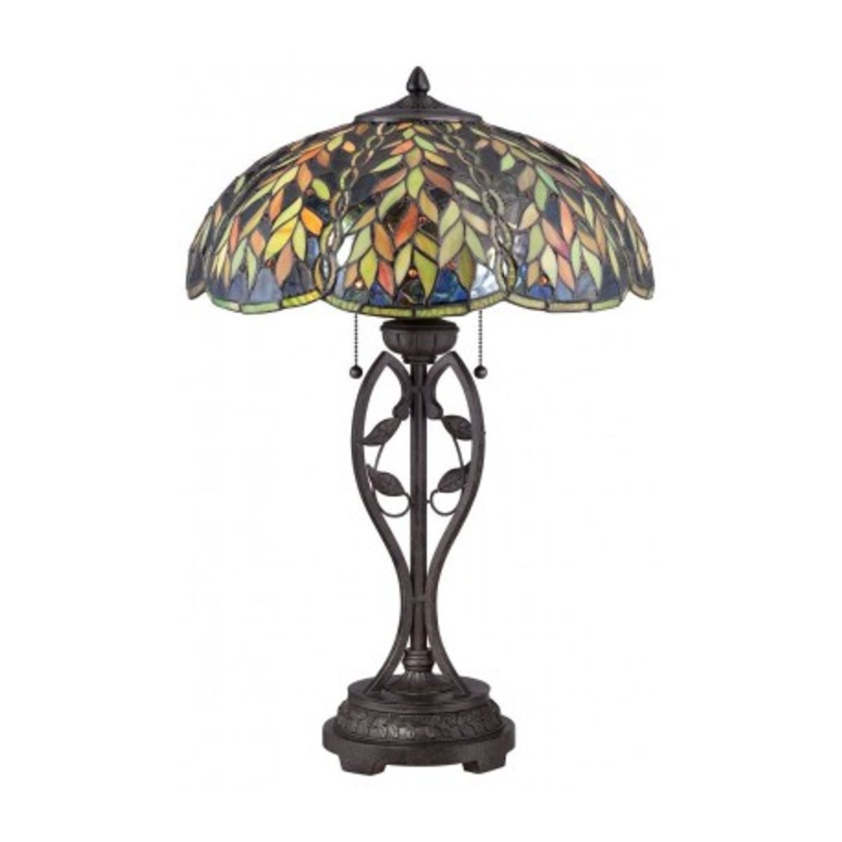 Belle Tiffany Bordlampe H64,8 cm 2 x E27 - Mørk bronze