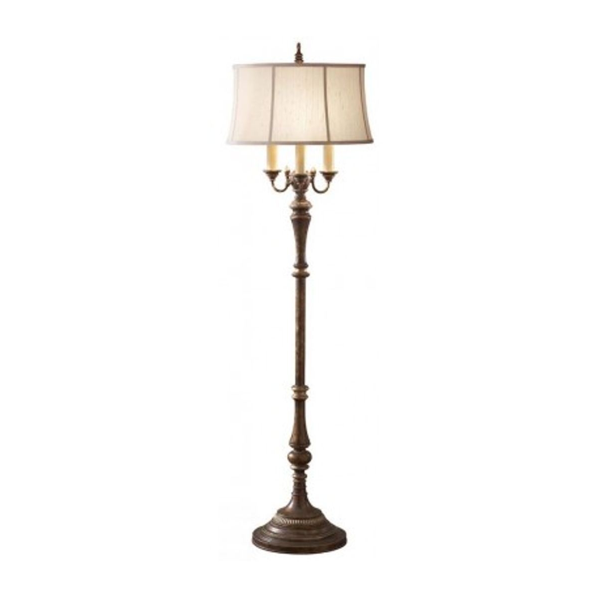 Gibson Gulvlampe H159,4 cm 4 x E27 - Rustik brun/Beige