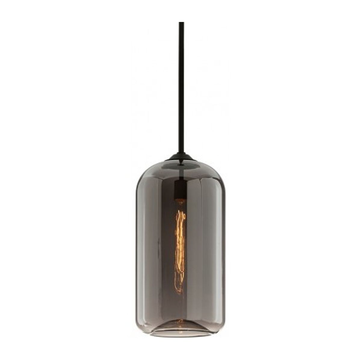 District Loftlampe i glas og jern Ø25,5 cm 1 x E27 - Smoked/Sort