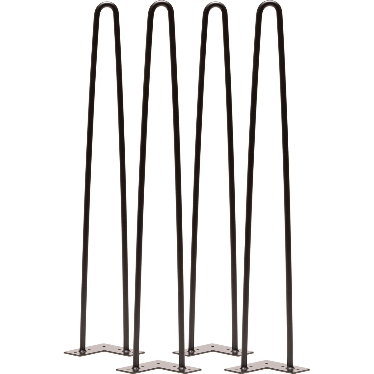 Elias, Understel til spisebord, 2-rods hairpin-legs, sæt á 4 stk, sort, H71x17x13 cm