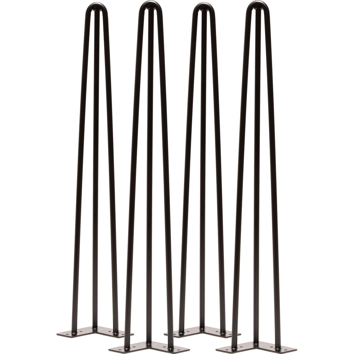 Elias, Understel til spisebord, 3-rods hairpin-legs, sæt á 4 stk, sort, H71x17x13 cm