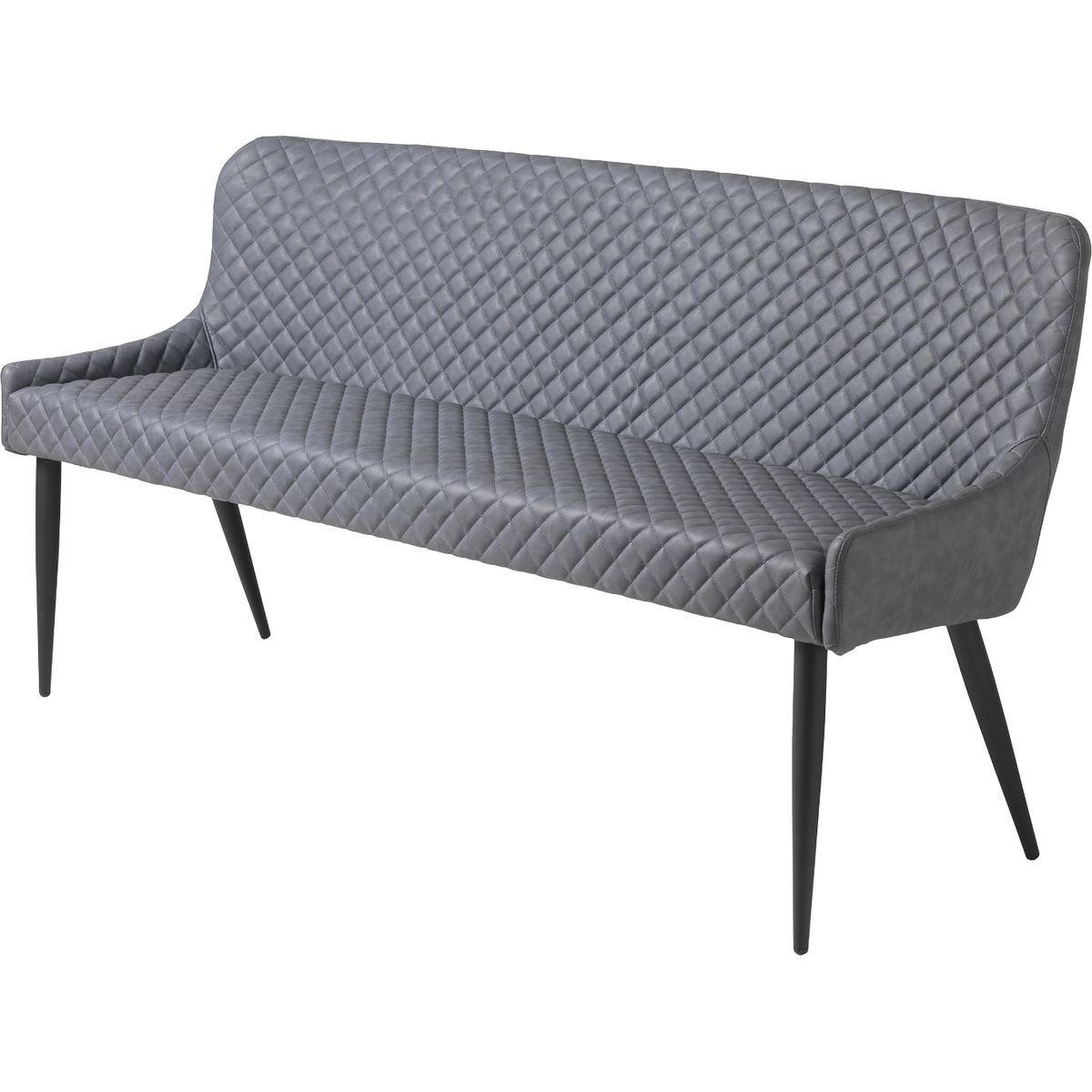 Ottowa, Sofabænk, mørkegrå, H82x60x160 cm, fløjl, metalben