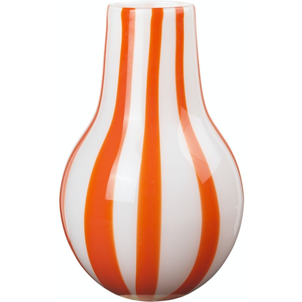 Ada stripe, Vase, orange, H23,5x37 cm, mundblæst glas