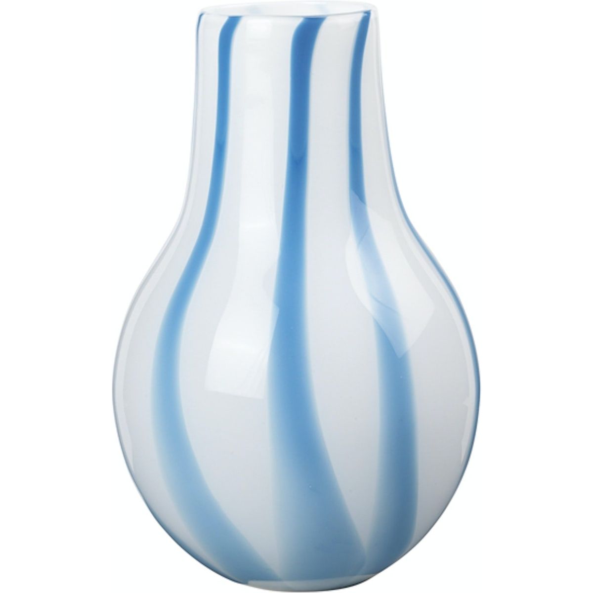 Ada stripe, Vase, blå, H23,5x37 cm, mundblæst glas