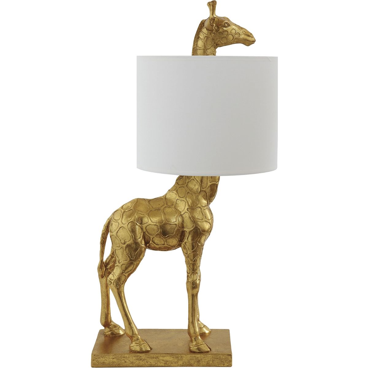 Nordic, Bordlampe, guld, polyresin, linned