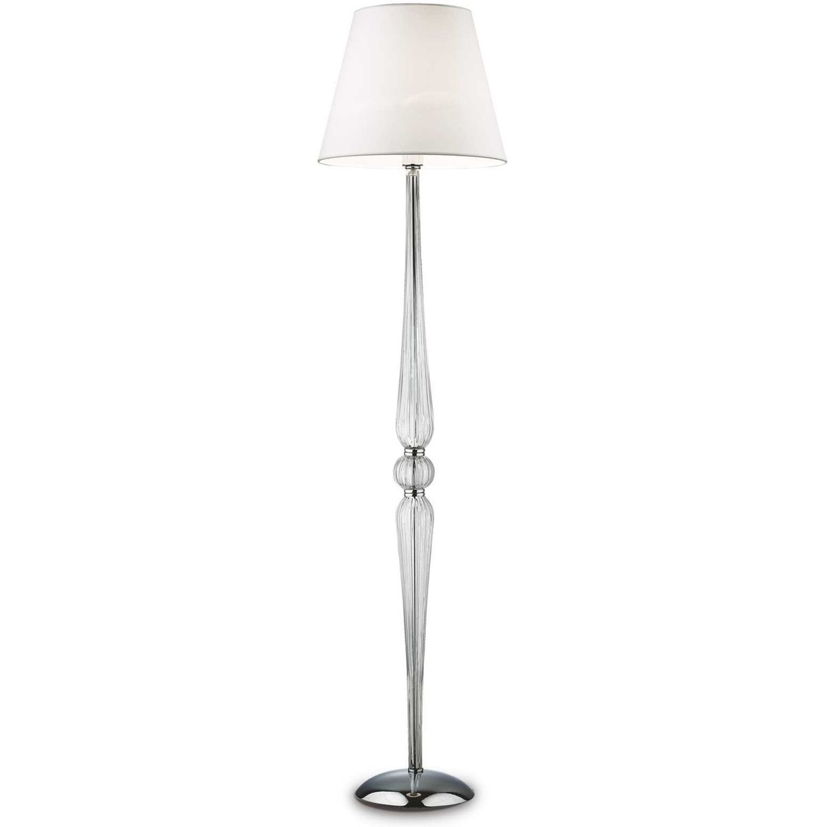 Dorothy, Gulvlampe, E27 max 1 x 60W, E27, gennemsigtig/krom, metal, glas, stof, Ø400xH1650mm