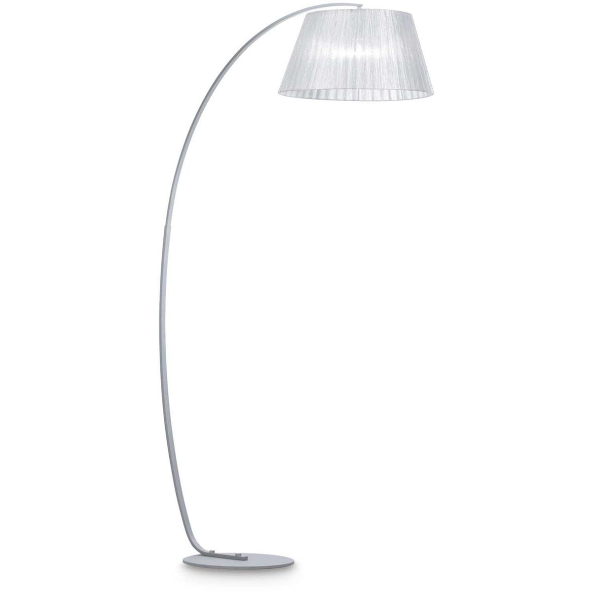 Pagoda, Gulvlampe, E27 max 1 x 60W, E27, sølv, metal, stof, L975xH1840xB470mm