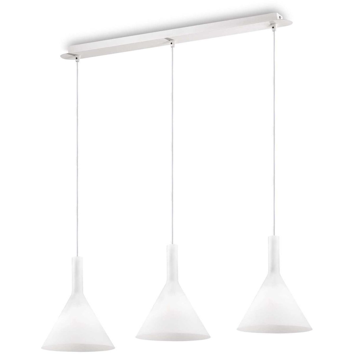 Cocktail, Pendel lampe, E14 max 3 x 40W, E14, hvid, glas, L820xHmin320/max1250xB200mm