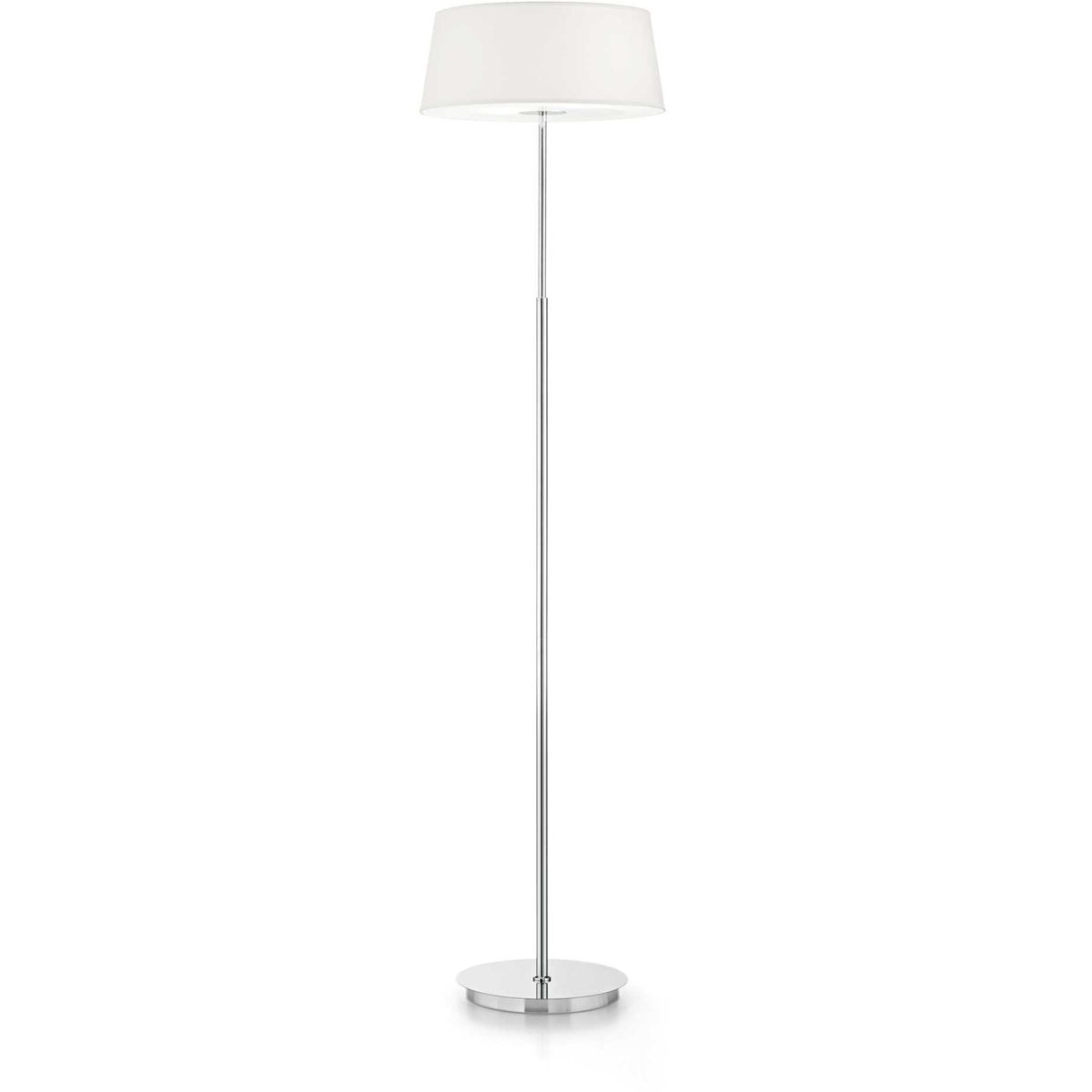 Hilton, Gulvlampe, E14 max 2 x 40W, E14, hvid/krom, metal, glas, stof, Ø405xH1605mm