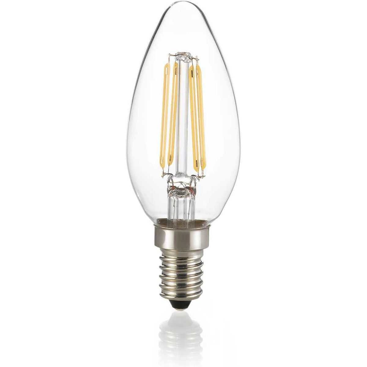 E14, Lyspære, 4W, E14, gennemsigtig/kelvin: 3000/lumen: 470, glas, Ø35xH98mm