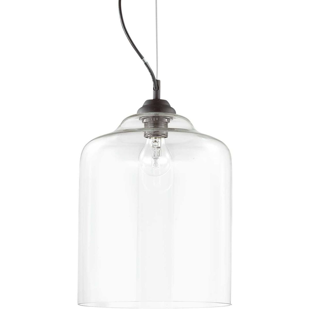 Bistro´, Pendel lampe, E27 max 1 x 60W, E27, gennemsigtig/sort, metal, glas, Ø240xHmin400/max2490mm