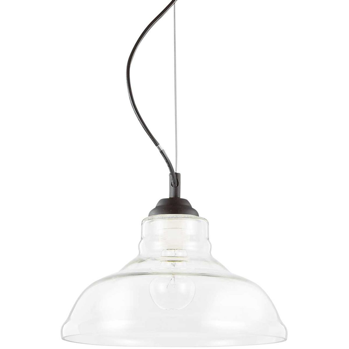 Bistro´, Pendel lampe, E27 max 1 x 60W, E27, gennemsigtig/sort, metal, glas, Ø280xHmin210/max2300mm