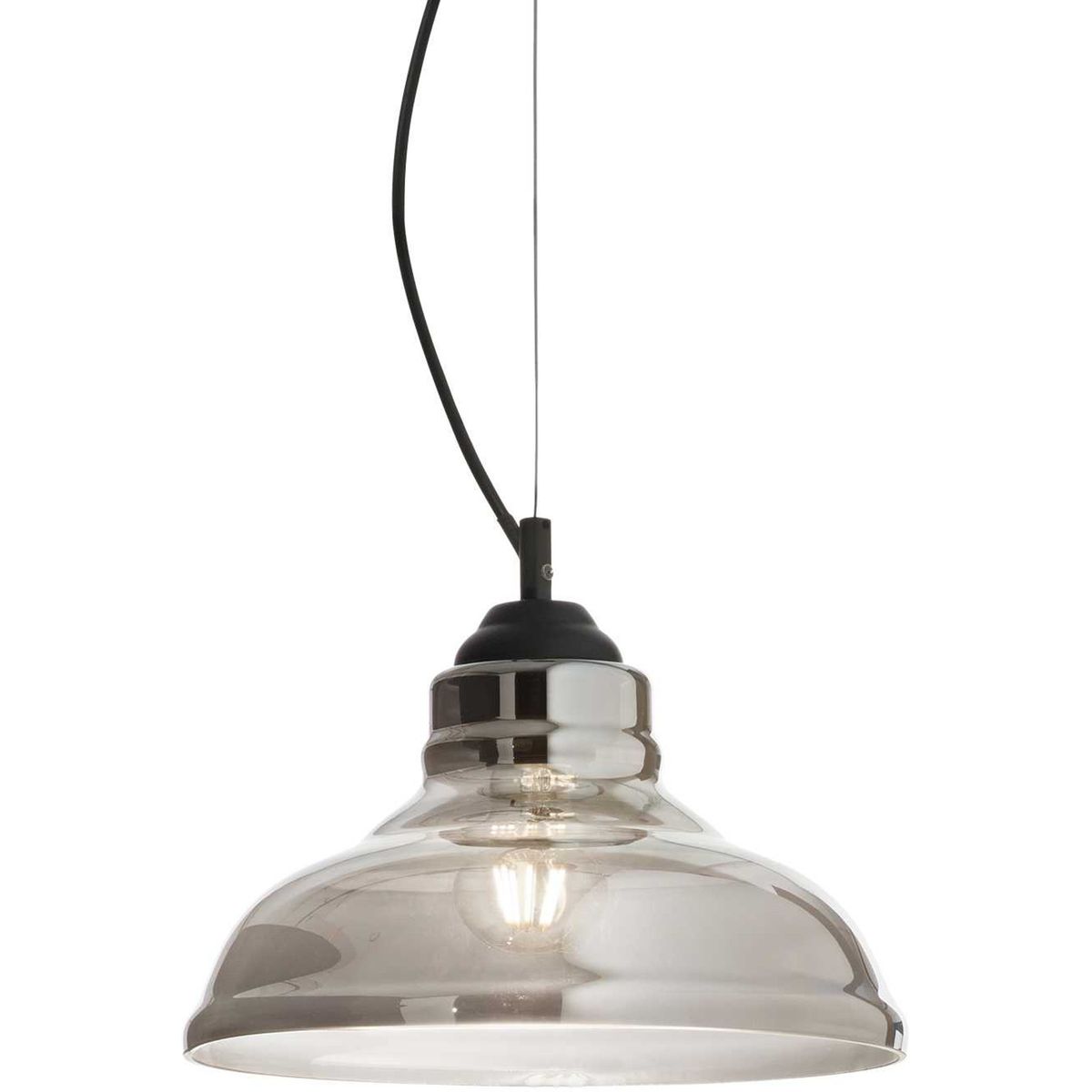 Bistro´, Pendel lampe, E27 max 1 x 60W, E27, røg/sort, metal, glas, Ø280xHmin210/max2300mm