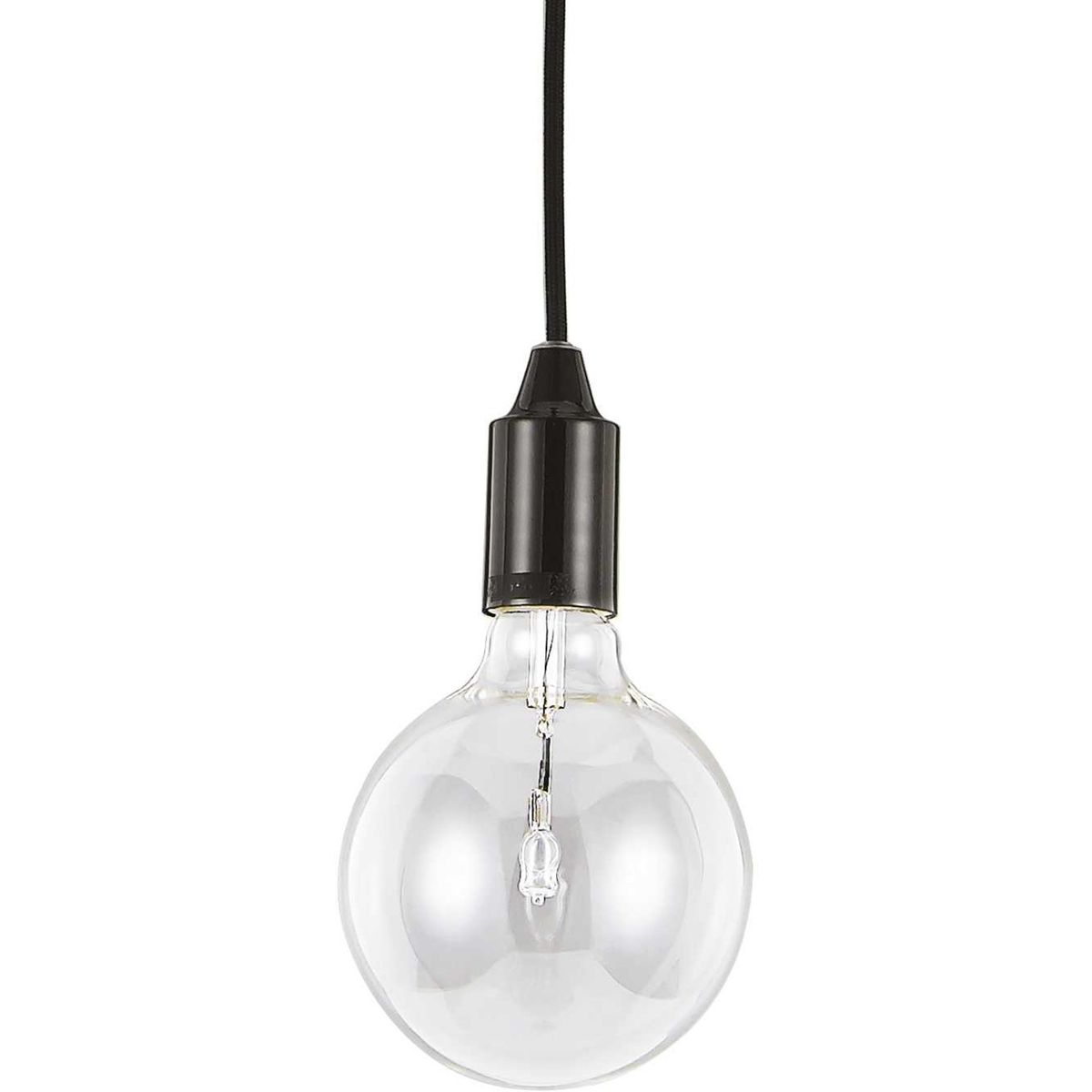 Edison, Pendel lampe, E27 max 1 x 60W, E27, sort, metal, stof, Ø125xHmin290/max2380mm