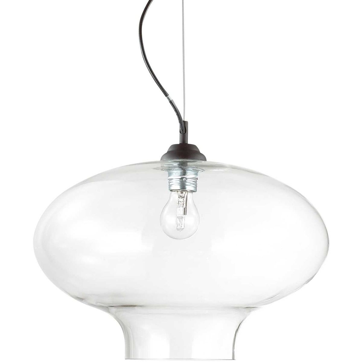 Bistro´, Pendel lampe, E27 max 1 x 60W, E27, gennemsigtig/sort, metal, glas, Ø400xHmin355/max2445mm