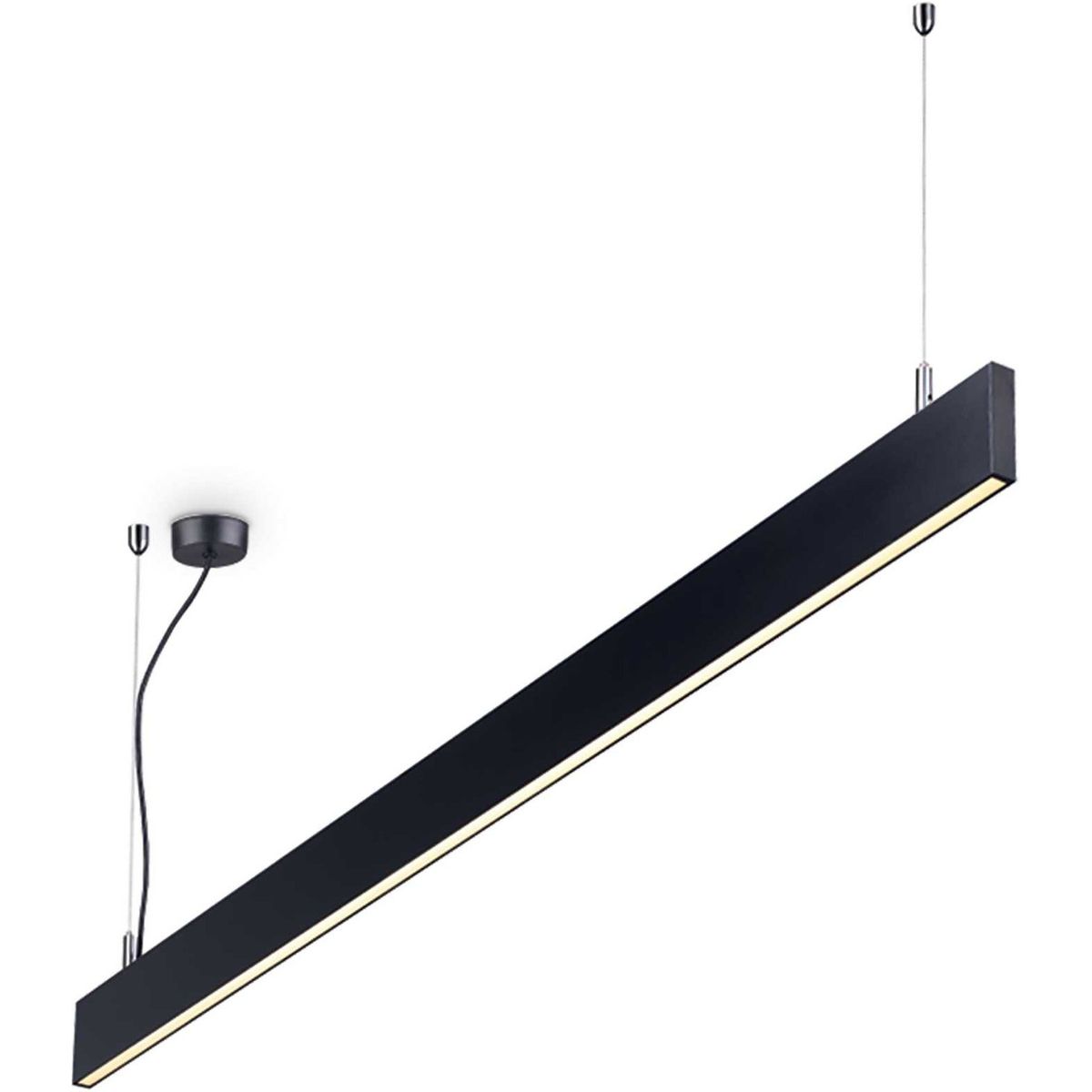 Linus, Pendel lampe, LED 34W, LED, sort/3000 kelvin, aluminium, metal, L1200xHmin130/max1595xB20mm