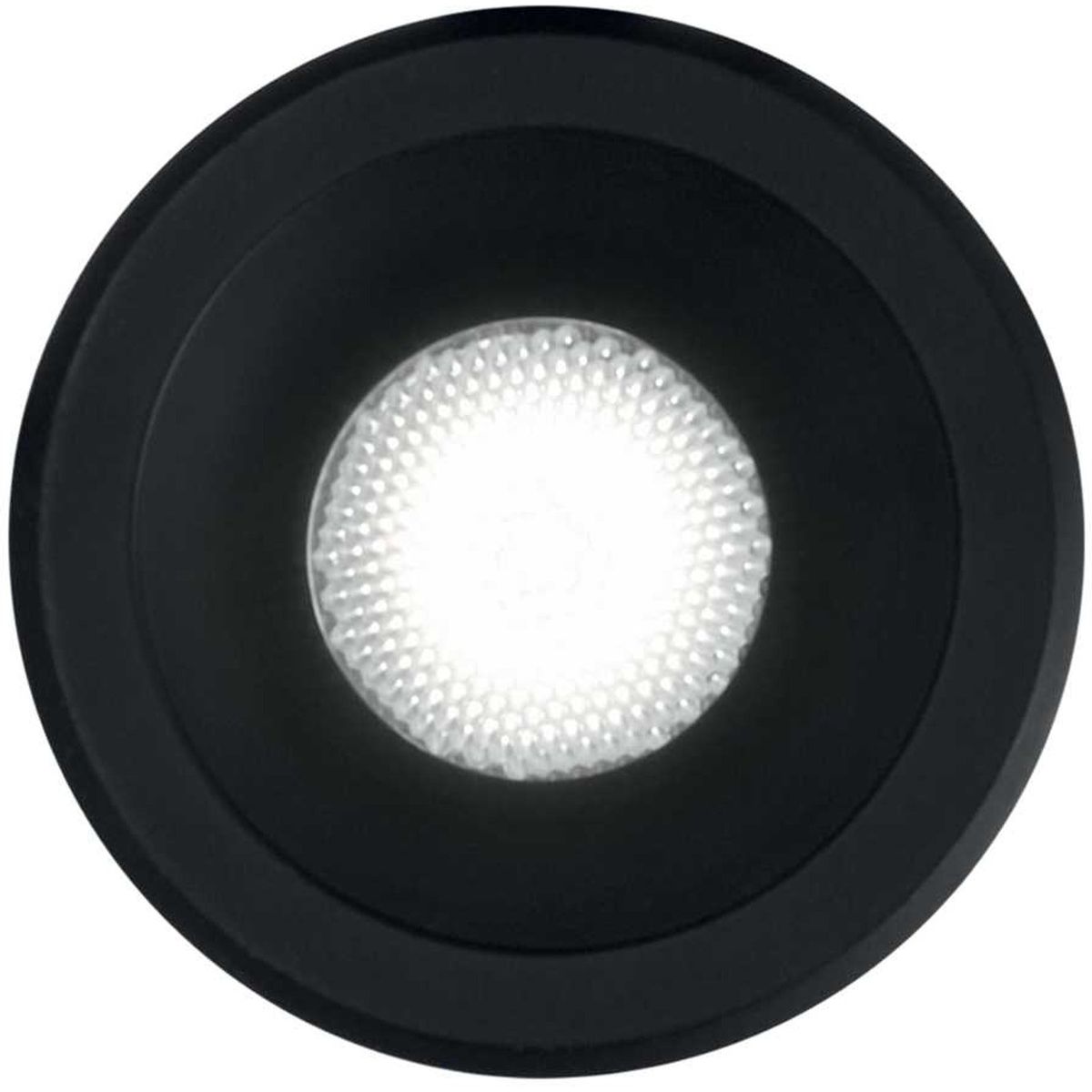 Virus, Indbygningslampe, 3W, LED, sort, aluminium, metal, Ø40xH40mm