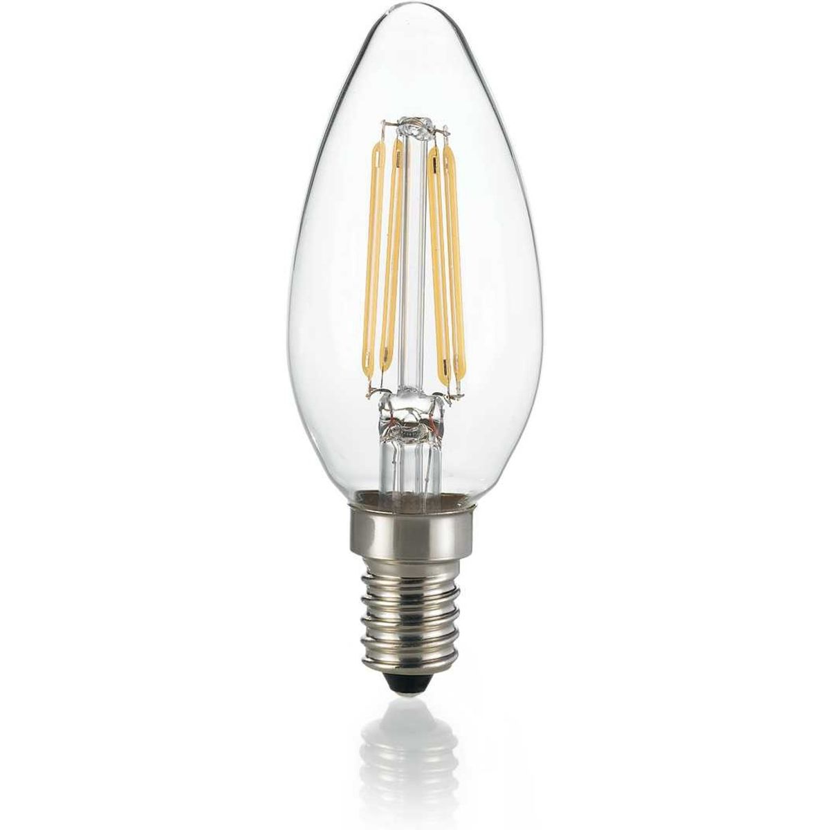 E14, Lyspære, 4W, E14, gennemsigtig/kelvin: 3000/lumen: 430, glas, Ø35xH98mm