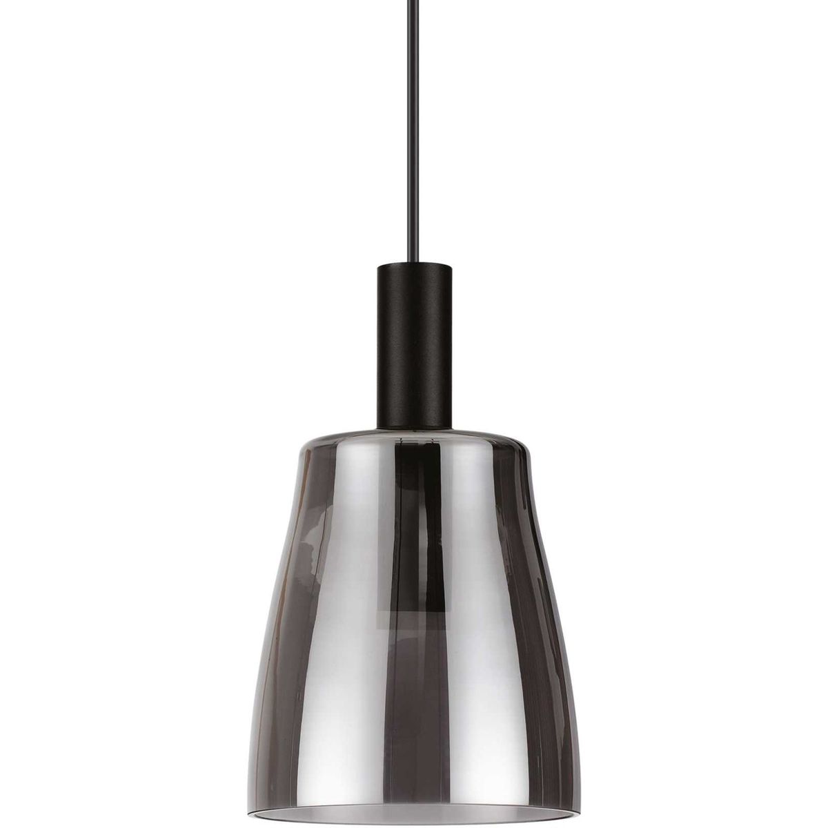 Coco, Pendel lampe, LED 7W, LED, røg/sort, metal, glas, Ø150xHmin310/max2270mm