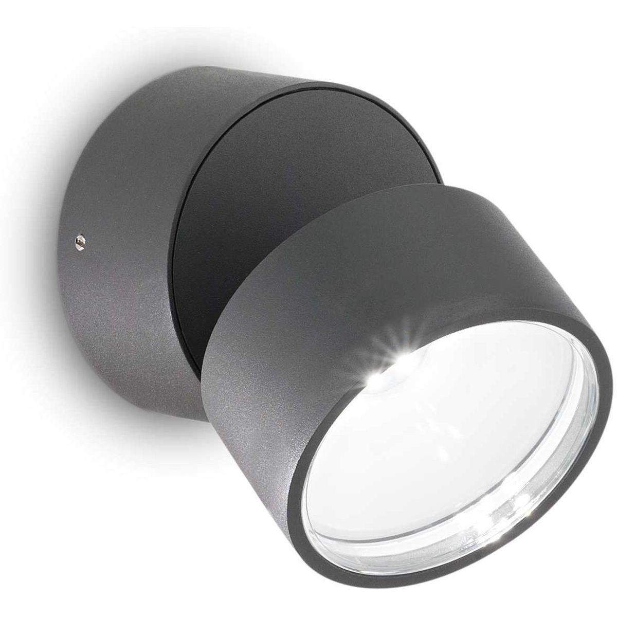 Omega Round, Udendørs væglampe, LED 7W, LED, antracit/3000 kelvin, metal, glas, Ø90xB85mm