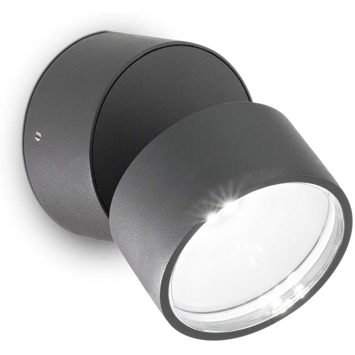 Omega Round, Udendørs væglampe, LED 7W, LED, antracit/4000 kelvin, metal, glas, Ø90xB85mm